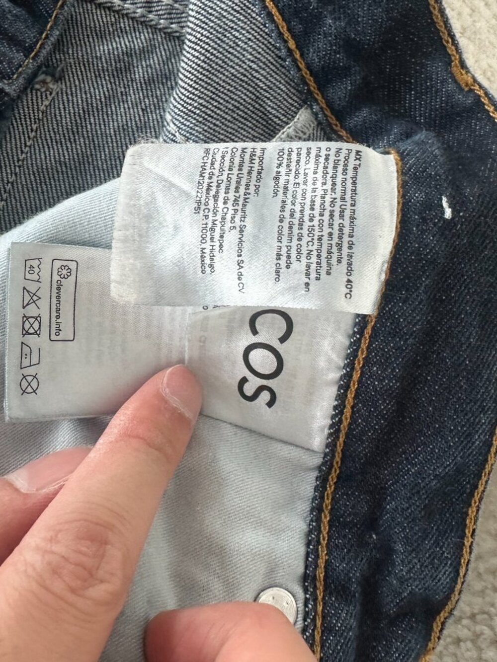 COS Relaxed Straight Jeans Dark Indigo Size 29 - Picture 3 of 4